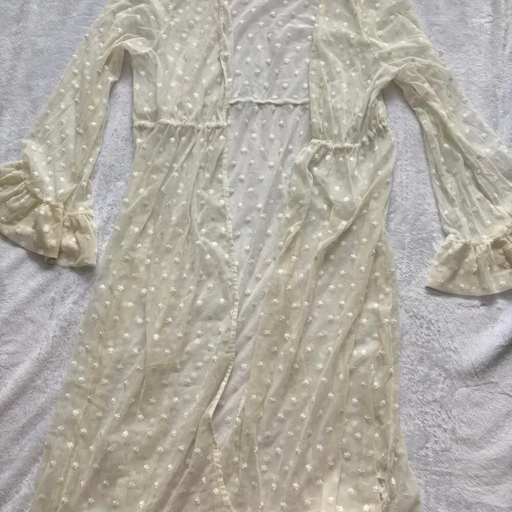 Forever-21 Women's White and Cream Cover-ups